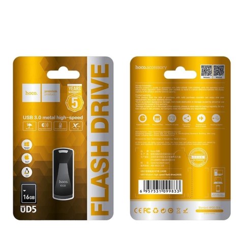 Pendrive 16GB USB 3.0 (USB A) Hoco UD5 szary