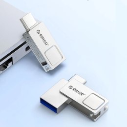 Pendrive Orico U301 64GB USB-A USB-C USB 3.2 Gen 1 - srebrny