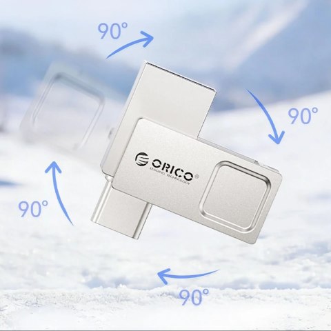 Pendrive Orico U301 64GB USB-A USB-C USB 3.2 Gen 1 - srebrny