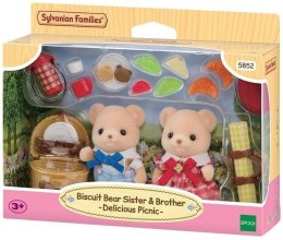 Piknik rodzeństwa ciasteczkowych misiów