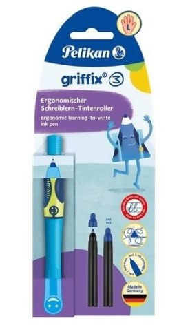Pióro kulkowe Griffix leworęczne neon fresh blue