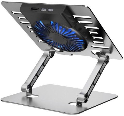 Podstawka chłodząca pod laptop regulowana ART P12 1 x USB A LED aluminiowa
