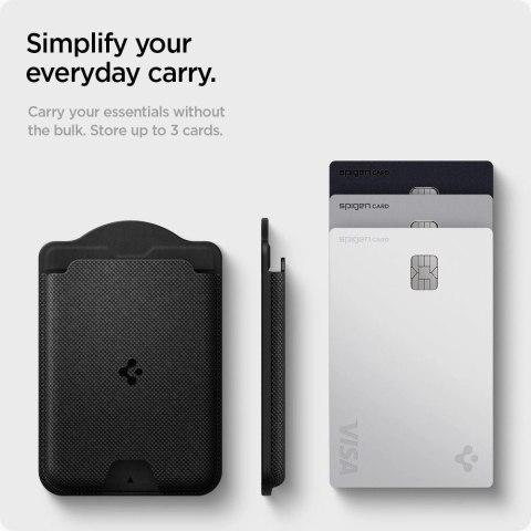 Portfel magnetyczny Spigen Urban Fit MagSafe na telefon - czarny