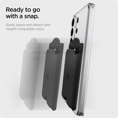 Portfel magnetyczny Spigen Urban Fit MagSafe na telefon - czarny