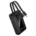 Powerbank 10000 mAh QC PD 22,5W z wbudowanymi kablami USB C + Lightning Hoco J162 czarny