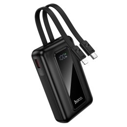 Powerbank 10000 mAh QC PD 22,5W z wbudowanymi kablami USB C + Lightning Hoco J162 czarny