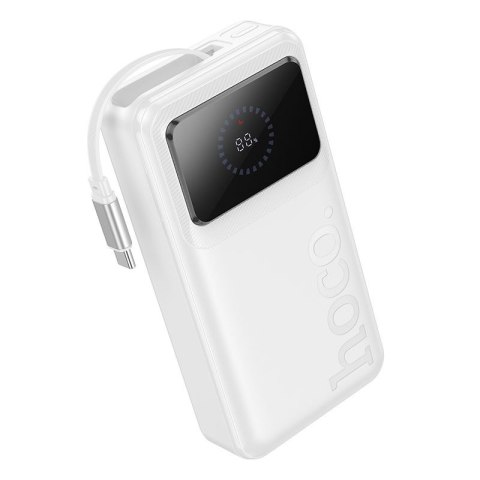 Powerbank 20000 mAh QC PD 22,5W 2A z wbudowanym kablem USB C Hoco Q41 biały