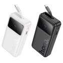 Powerbank 20000 mAh QC PD 22,5W 2A z wbudowanym kablem USB C Hoco Q41 biały