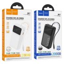 Powerbank 20000 mAh QC PD 22,5W 2A z wbudowanym kablem USB C Hoco Q41 biały
