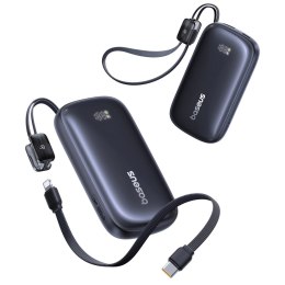 Powerbank Baseus EnerFill FC21 QPow3 Ultra 10000mAh 22.5W z wyświetlaczem cyfrowym i odłączanym kablem - czarny