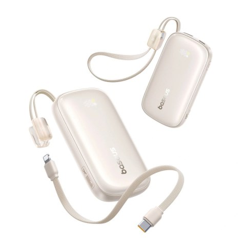 Powerbank Baseus EnerFill FC21 Qpow 3 Ultra 10000mAh 45W z wyświetlaczem cyfrowym z odłączanym kablem USB-C - Lightning - tytano