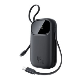 Powerbank Baseus EnerFill FC31 QPow3 10000mAh 45W z kablami USB-C i Lightning - czarny