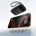 Powerbank Baseus EnerFill FC31 QPow3 10000mAh 45W z wyświetlaczem cyfrowym z 2 wbudowanymi kablami USB-C - czarny