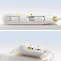 Powerbank Baseus EnerFill FC31 Qpow 3 10000mAh 45W z wyświetlaczem cyfrowym z kablami USB-C i Lightning - biały