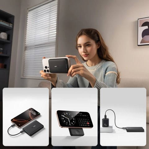 Powerbank Baseus EnerFill FT11 10000mAh 27W kompatybilny z MagSafe, do Apple Watch i smartfonów z kablem USB-C 20V/3A 30 cm - cz