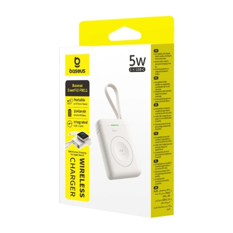 Powerbank Baseus EnerFill FW11 5W do Apple Watch z wbudowanym kablem - biały