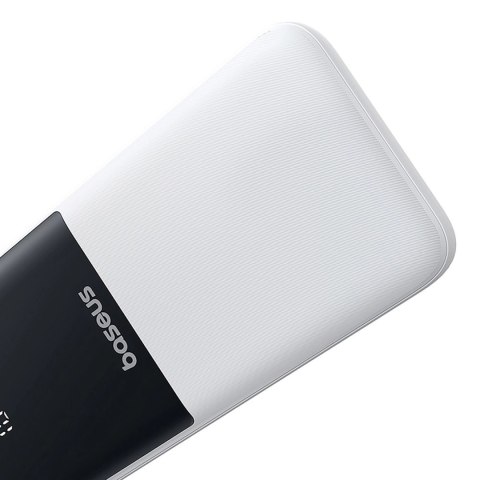 Powerbank Baseus Lipow 10000mAh 22,5W z dwoma wbudowanymi kablami (z kablem Baseus Simple USB-A - USB-C 3A 20cm) - biały