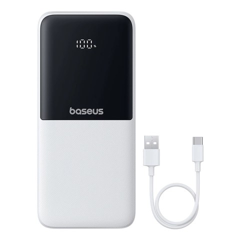 Powerbank Baseus Lipow 10000mAh 22,5W z dwoma wbudowanymi kablami (z kablem Baseus Simple USB-A - USB-C 3A 20cm) - biały