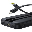 Powerbank Baseus Lipow 10000mAh 22.5W z podwójnym wbudowanym kablem z wyświetlaczem (z dodatkowym czarnym kablem Baseus Simple U