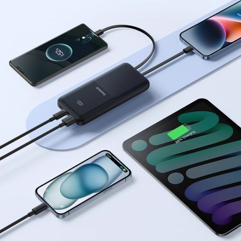 Powerbank Baseus Lipow 10000mAh 22.5W z podwójnym wbudowanym kablem z wyświetlaczem (z dodatkowym czarnym kablem Baseus Simple U