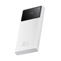 Powerbank Baseus Star-Lord 10000mAh 22,5W z wyświetlaczem cyfrowym i kablem USB-C 3A 30cm - biały