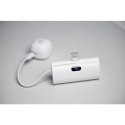 Powerbank Forcell F-Energy Power Plug F5K3 PD 20W 5000 mAh z wbudowanym złączem Lightning biały