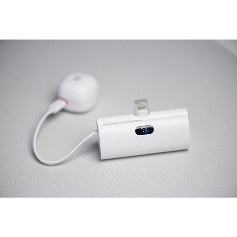 Powerbank Forcell F-Energy Power Plug F5K3 PD 20W 5000 mAh z wbudowanym złączem Lightning biały