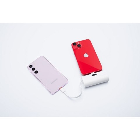 Powerbank Forcell F-Energy Power Plug F5K3 PD 20W 5000 mAh z wbudowanym złączem Lightning biały