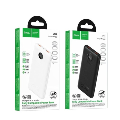 Powerbank Hoco 10000 mAh QC 22,5W+PD 20W LED J172 biały