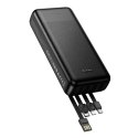 Powerbank Hoco 20000 mAh 2A z czterema wbudowanymi kablami USB A + USB C+ Lightning + Micro USB J163A czarny