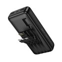 Powerbank Hoco 20000 mAh 2A z czterema wbudowanymi kablami USB A + USB C+ Lightning + Micro USB J163A czarny
