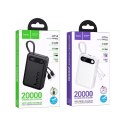Powerbank Hoco 20000 mAh QC PD 2A 22,5W z wbudowanymi kablami USB C + Lightning J171A czarny