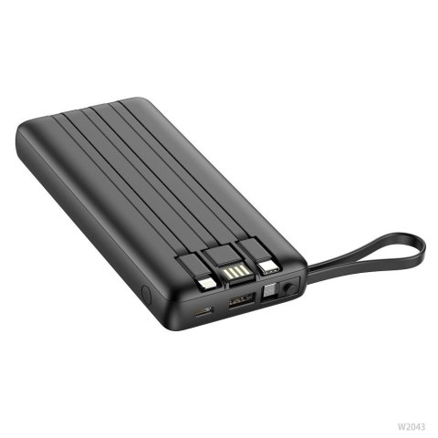 Powerbank Veger C20 (W2047 / W2059) 20000 mAh z wbudowanymi kablami Micro USB / Typ C / Lightning czarny