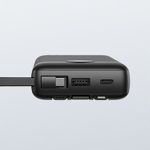 Powerbank Veger C20 (W2047 / W2059) 20000 mAh z wbudowanymi kablami Micro USB / Typ C / Lightning czarny
