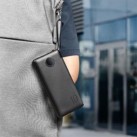 Powerbank Veger C20 (W2047 / W2059) 20000 mAh z wbudowanymi kablami Micro USB / Typ C / Lightning czarny