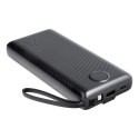 Powerbank Veger C20 (W2047 / W2059) 20000 mAh z wbudowanymi kablami Micro USB / Typ C / Lightning czarny
