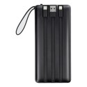 Powerbank Veger C20 (W2047 / W2059) 20000 mAh z wbudowanymi kablami Micro USB / Typ C / Lightning czarny