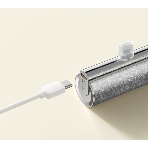 Powerbank Veger PlugOn (W0573P) PD QC3.0 2,4A 12W 5000 mAh z wbudowanym złączem Lightning srebrny