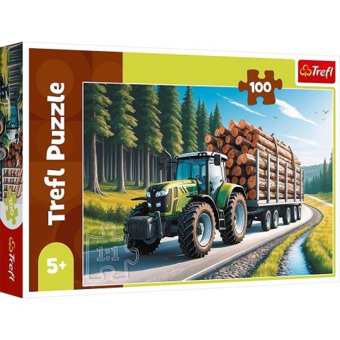Puzzle 100 Ciągnik leśny TREFL