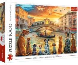 Puzzle 1000 Pieski w Wenecji TREFL