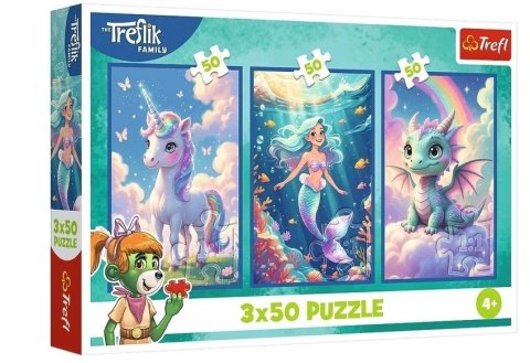 Puzzle 3x50 Razem w kolorowym świecie TREFL
