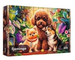 Puzzle 600 Flamingo - Psy w oranżerii TREFL