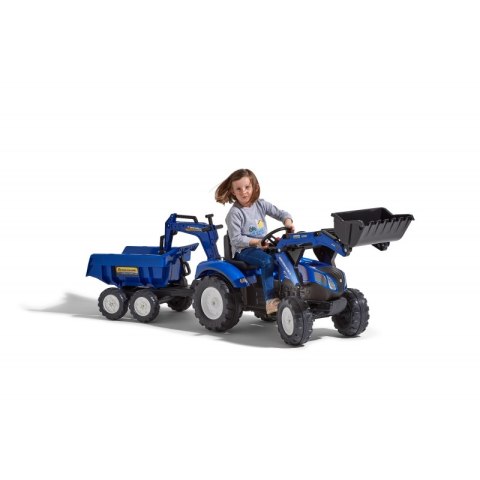 FALK Traktor na Pedały New Holland T8 z Koparką i Przyczepą 3-7 lat
