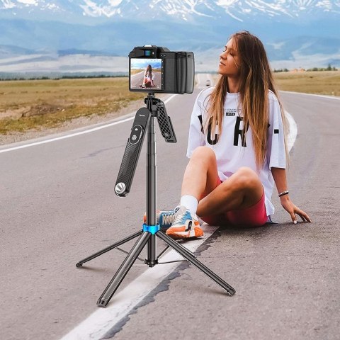 Selfie stick Hoco tripod z pilotem bezprzewodowym K22 czarny