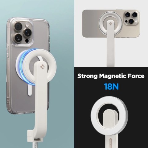 Selfie stick Spigen S571W MagSafe Bluetooth z tripodem - beżowy