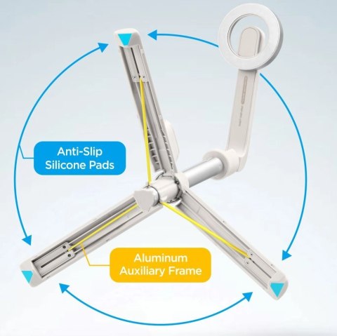 Selfie stick Spigen S571W MagSafe Bluetooth z tripodem - beżowy
