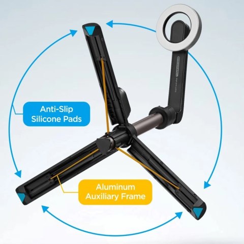 Selfie stick Spigen S571W MagSafe Bluetooth z tripodem - czarny