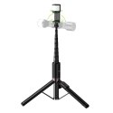 Selfie stick tripod z pilotem bezprzewodowym + światłem LED Hoco K34 czarny