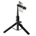 Selfie stick tripod z pilotem bezprzewodowym + światłem LED Hoco K34 czarny