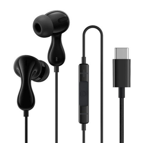 Słuchawki Baseus Encok CZ20 dokanałowe przewodowe USB-C - czarne
